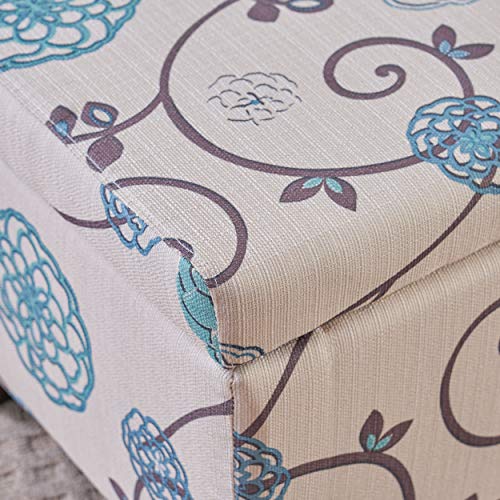 Christopher Knight Home Breanna Fabric Storage Ottoman Christopher Knight Home Breanna Fabric Storage Ottoman, White And Blue Floral.