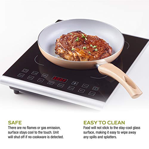 Zavor PRO Portable Induction Cooktop, Magnetic Countertop Burner Zavor PRO Moveable Induction Cooktop, Magnetic Countertop Burner with eight Pre-sets and 325°F Temperature Vary, 1800W, Black (ZSEPR01).