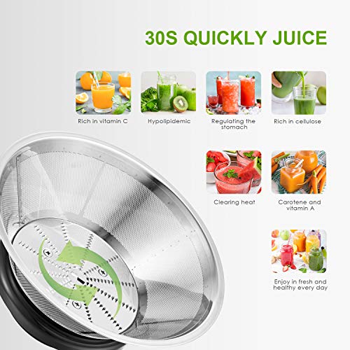 Juicer Machine, Aicok Juice Extractor, 800W Centrifugal Juicer Juicer Machine, Aicok Juice Extractor, 800W Centrifugal Juicer with three inch Large Mouth, Twin Pace Stainless Metal Juicer with Anti-drip Mouth, Non-slip toes, BPA Free.