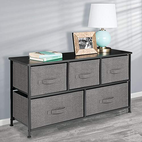 mDesign Extra Wide Dresser Storage Tower - Sturdy Steel Frame Bundle Dimensions: 41.7 x 12.5 x 4.eight inches