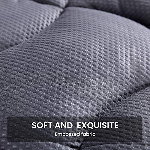 SLEEP ZONE Premium Mattress Pad Cover Cooling Overfilled Fluffy Soft SLEEP ZONE Premium Mattress Pad Cowl Cooling Overfilled Fluffy Tender Topper Zone Design Upto 21 inch Deep Pocket with Elastic Skirt, Gray, Twin.