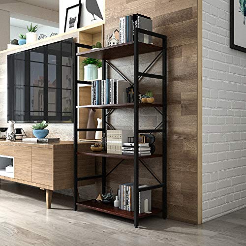Haton 4-Tier Bookshelf, Simple Industrial Bookcase Standing Shelf Unit Guarantee: Producer guarantee for 30 days from date of buy.