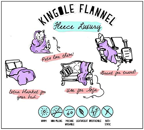 Kingole Flannel Fleece Microfiber Throw Blanket Kingole Flannel Fleece Microfiber Throw Blanket, Luxurious Lavender Purple Queen Dimension Light-weight Cozy Sofa Mattress Tremendous Tender and Heat Plush Strong Colour 350GSM (90 x 90 inches).