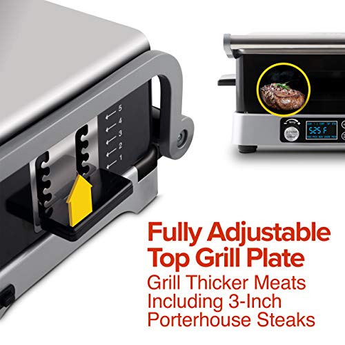 NUWAVE JUBILEE 1800-Watt Double Grill, Integrated Digital Temp Probe NUWAVE JUBILEE 1800-Watt Double Grill, Built-in Digital Temp Probe, Non-Stick &amp; Detachable Grilling Plates for Straightforward Cleansing, High and Backside grill Independently.