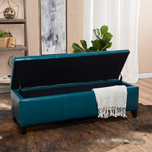 Christopher Knight Home Glouster PU Storage Ottoman, Teal