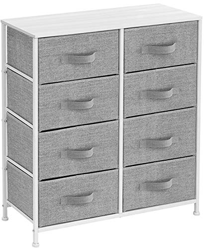 Sorbus Dresser with 8 Drawers - Furniture Storage Chest Tower Unit for Bedroom Sorbus Dresser with Eight Drawers - Furnishings Storage Chest Tower Unit for Bed room, Hallway, Closet, Workplace Group - Metal Body, Wooden Prime, Simple Pull Material Bins (White/Grey).