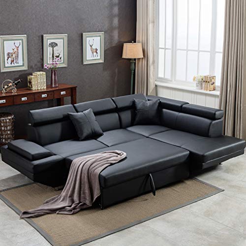 Sofa Sectional Sofa Bed futon Sofa Bed Sofa for Living Room Couches and Sofas Sleeper Sofa PU Leather Sofa Set Corner Modern Queen 2 Piece Contemporary Upholstered