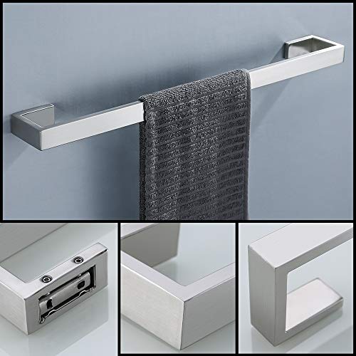 TNOMS 4 Pieces Bathroom Hardware Accessories Set TNOMS 4 Pieces Bathroom Hardware Accessories Set Towel Bar Towel Holder Robe Hook Toilet Paper Holder Stainless Steel,Q8-P4BR.