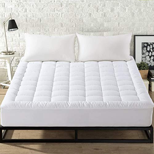 MEROUS Cal King Size Cotton Mattress Pad MEROUS Cal King Measurement Cotton Mattress Pad - Pillow Prime Quilted Mattress Topper,Fitted 8-21 Inch Deep Pocket Mattress Pad Cowl.