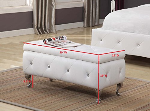 Kings Brand Furniture Bench, White Bundle Dimensions: 47.zero x 56.zero x 3.2 inches