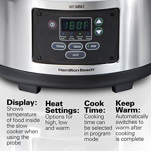 Hamilton Beach Portable 6-Quart Set and Forget Digital Programmable Package deal Dimensions: 11.three x 17.5 x 11.eight inches
