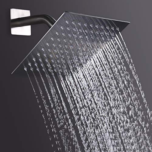 Luxury Showers with NearMoon's High Pressure Rain Shower Head - 8 Inch Square Stainless Steel ShowerHead for an Awesome Shower Experience, Perfect for Any Bathroom (Chrome Finish) High Pressure Rain Shower Head has truly transformed my shower experience. The stylish and durable stainless steel construction, coupled with a chrome finish, not only adds a touch of elegance to my bathroom but also ensures the highest rust resistance. The extra-large 8-inch wide designer rain shower head, equipped with 100 silicon nozzles, provides a powerful rainfall even in low-pressure areas. The swivel ball connector allows me to adjust the angle to my liking, ensuring a customizable and luxurious shower experience. The self-cleaning nozzles with flexible silicone jets prevent lime scale build-up, offering maintenance-free enjoyment and a relaxing rain shower after a long day.