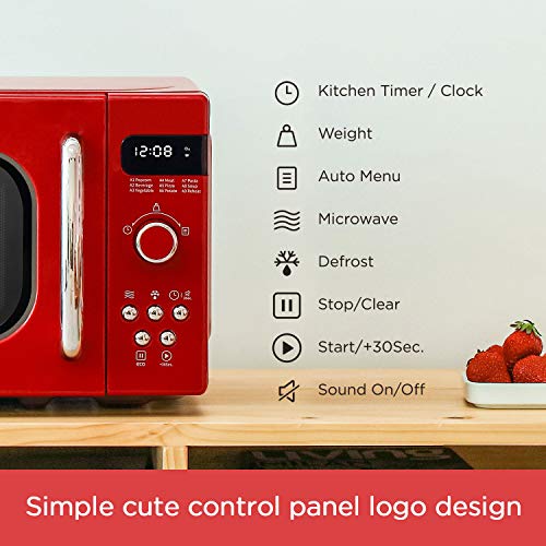 COMFEE' Retro Countertop Microwave Oven with Compact Size COMFEE' Retro Countertop Microwave Oven with Compact Dimension, Place-Reminiscence Turntable, Sound On/Off Button, Baby Security Lock and ECO Mode, 0.7Cu.ft/700W, Passionate Purple, AM720C2RA-R.