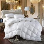 Premium All-Season King Size Luxury Siberian Goose Down Comforter Duvet Insert 750FP 1200 Thread Count 100% Egyptian Cotton (King, White Solid)