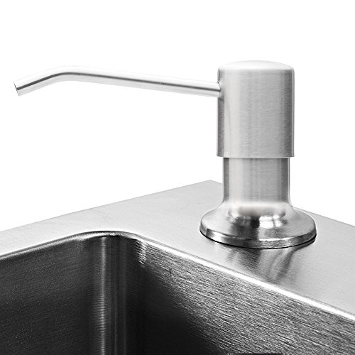 Built-In Design Kitchen Sink Soap Dispenser - Brushed Nickel Upgrade your kitchen with the Built-In Design Kitchen Sink Soap Dispenser in elegant Brushed Nickel. This high-quality soap dispenser is ideal for modern kitchens, making dishwashing and handwashing more convenient than ever. Easily refillable from the top, it ensures your countertop stays mess-free. It's the perfect addition for various sink materials, including granite, stainless steel, and wood. With a stainless-steel pump and a corrosion-resistant bottle, it's designed to last, making it a valuable addition to your kitchen space. 🚿 Built-In Convenience: Say goodbye to cluttered countertops and messy soap bottles with this built-in design kitchen sink soap dispenser.