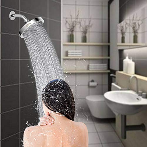 Gurin Shower Head High Pressure Rain, Luxury Bathroom Showerhead Gurin Bathe Head Excessive Strain Rain, Luxurious Toilet Showerhead with Chrome Plated End, Adjustable Angles, Anti-Clogging Silicone Nozzles.