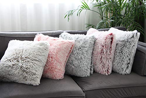 Uhomy 1 Pack Home Decorative Luxury Series Super Soft Uhomy 1 Pack House Ornamental Luxurious Sequence Tremendous Mushy Model Synthetic Fur Throw Pillow Case Cushion Cowl for Couch Mattress Workplace Espresso Livingroom, Pink Ombre 20x20 Inch 50x50 cm.