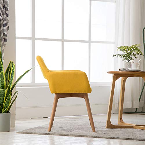 Accent Arm Chairs Membership Visitor with Stable Wooden Legs (Yellow) Lansen Furnishings (Set of two) Fashionable Residing Eating Room Accent Arm Chairs Membership Visitor with Stable Wooden Legs (Yellow)