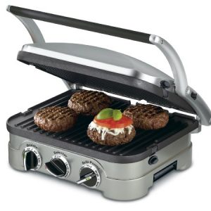 Cuisinart GR-4N 5-in-1 Griddler, 13.5"(L) x 11.5"(W) x 7.12"(H), Silver with Silver/Black Dials