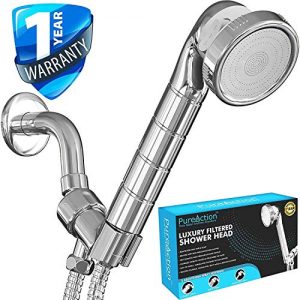 PureAction Luxury Filtered Shower Head with Handheld Hose - Hard Water Softener Shower Head - Removes Chlorine & Flouride - High Pressure & Water Saving Showerhead Filter for Best Ionic SPA Experience