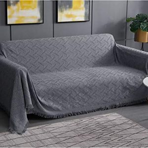 RHF Geometrical Sofa Cover, Couch Cover, Couch Covers for 3 Cushion Couch, Sectional Couch Covers, Sofa Covers for Living Room, Couch Covers for Dogs, Couch Protector(X-Large:Dark Grey)