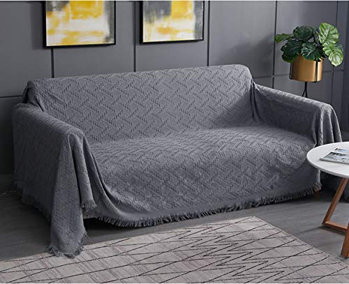 RHF Geometrical Sofa Cover, Couch Cover, Couch Covers for 3 Cushion Couch, Sectional Couch Covers, Sofa Covers for Living Room, Couch Covers for Dogs, Couch Protector(X-Large:Dark Grey)