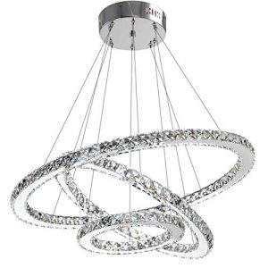 Elegance Illuminated: Modern Crystal Chandelier Lighting with Adjustable Three Rings 🌟