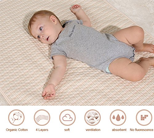 Waterproof Bed, Pad Washable and Reusable Underpads 4 Layer Waterproof Mattress Pad Washable &amp; Reusable Underpads four Layer Incontinence Mattress Protector 100% Cotton Floor for Kids Adults and Pets by YOOFOSS.