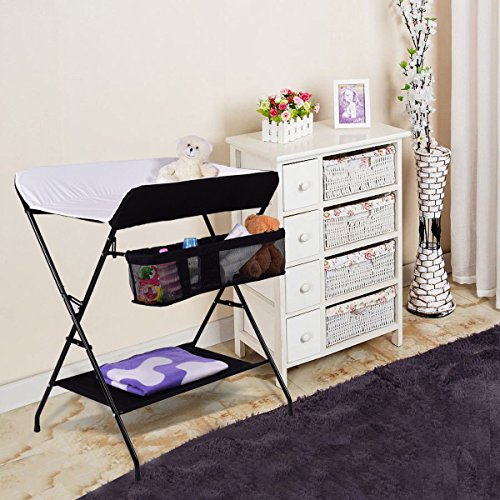 Costzon Baby Changing Table, Folding Diaper Station Nursery Organizer for Infant Package deal Dimensions: 31.5 x 24.eight x 35.four inches