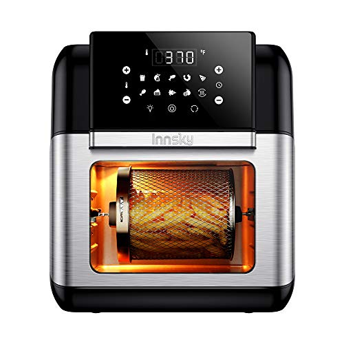 Innsky Air Fryer, 10.6-Quarts Air Oven, Rotisserie Oven, 1500W Electric Air Fryer Oven with LED Digital Touchscreen, 10-in-1 Countertop Oven with Dehydrator & Rotisserie, 6 Accessories & 32+ Recipes