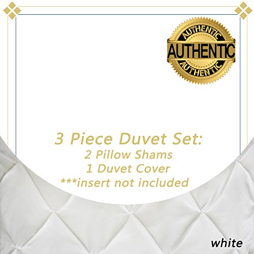 Sweet Home Collection 3 Piece Luxury Pinch Pleat Pintuck Candy Dwelling Assortment three Piece Luxurious Pinch Pleat Pintuck Vogue Quilt Set, Queen, White.