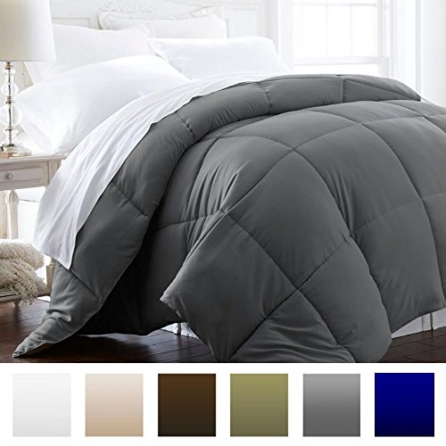 Beckham Hotel Collection 1600 Series - Lightweight - Luxury Goose Down Alternative Comforter - Hotel Quality Comforter and Hypoallergenic - Full/Queen - Slate Gray