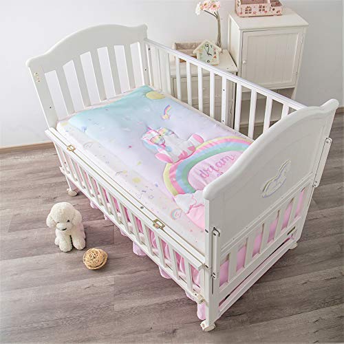 La Premura Unicorn Baby Nursery Crib Bedding Set for Girls La Premura Unicorn Baby Nursery Crib Bedding Set for Girls – Baby Unicorn &amp; Rainbows 3 Piece Standard Size Crib Bedding Sets in Pink, Yellow &amp; Green.