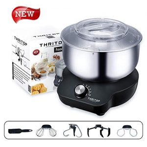 THRITOP Stand Mixer Food Mixers, with 5QT Mixing Bowl for Bread and Dough, Electric Mixer with Dough Hook, Whisk, Cookies Paddles and Spatula – 6 Speed Settings, 600 W New Concept Food Mixer(Elegant Grey)