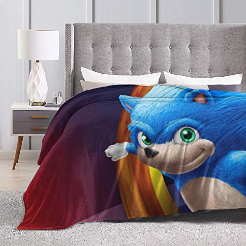 Sonic-The-Hedgehog-Shadow Character Black Cartoon Micro Fleece Sonic-The-Hedgehog-Shadow Character Black Cartoon Micro Fleece Mattress Blankets,Youngsters' Throw Blanket of Light-weight,Comfortable Luxurious Heat Fuzzy Bed room Blanket Plush Sheet for Mattress Sofa Residing Room 50"x40".