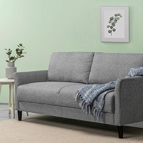 Zinus Jackie Classic Upholstered 71 Inch Sofa / Living Room Couch, Soft Grey