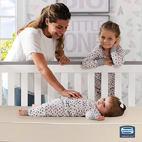 Beautyrest Beginnings Sleepy Whispers Ultra Deluxe Beautyrest Beginnings Sleepy Whispers Extremely Deluxe 2-in-1 Innerspring Crib and Toddler Mattress | Waterproof | GREENGUARD Gold Licensed (Pure/Non-Poisonous).