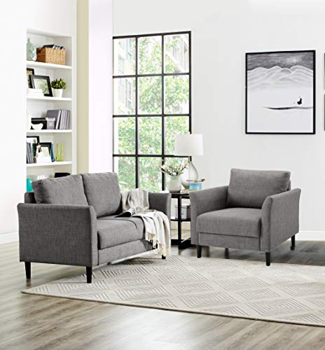 Naomi Home Claire Living Room Loveseat & Accent Chair Gray