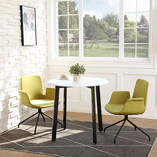 HOMOOI Round Dining Table, White Kitchen Round Table for Small Spaces Package deal Dimensions: 31.5 x 31.5 x 29.5 inches