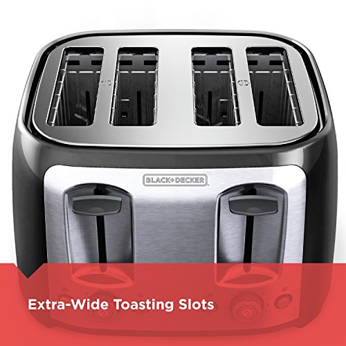 BLACK+DECKER 4-Slice Toaster, Classic Oval, Black with Stainless Steel Accents Package deal Dimensions: 12.three x 12.zero x 8.zero inches