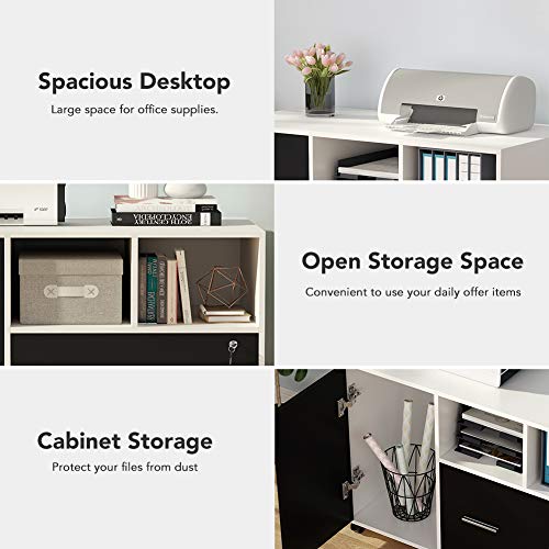 Tribesigns Large File Cabinet with Lock and Drawer Tribesigns Large File Cabinet with Lock and Drawer, Modern Mobile Lateral Filing Cabinet Printer Stand Legal/Letter / A4 Size with Wheels and Storage Shelves for Home Office (White).