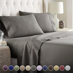 Hotel Luxury Bed Sheets Set- 1800 Series Platinum Collection-Deep Pocket,Wrinkle & Fade Resistant (Queen,Gray)