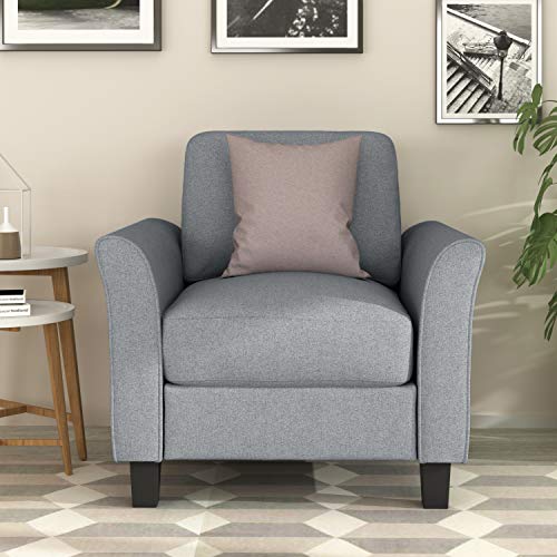 Harper&Bright Designs Living Room Furniture Set Polyester-Blend Upholstered Sofa (Single Chair, Gray)