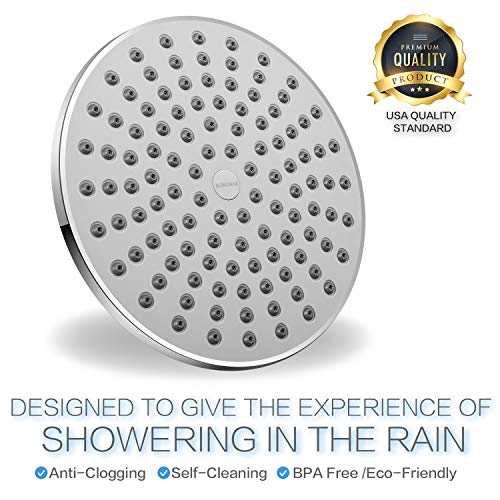 Complete Rain Shower Head Kit - Immerse Yourself in Tranquility with a 7.6-inch Luxury Rainfall Shower Head and 13.5-inch Adjustable Arm - Perfect for High and Low Pressure, Removable Water Restrictor for a Customizable Shower Experience - Chrome Finish As a daily shower ritual enthusiast, the RongMax Rain Shower Head Kit has redefined my bathing experience. The 7.6-inch Luxury Rainfall Shower Head, designed to replicate the soothing sensation of showering in the rain, provides a unique and realistic feel to the water spray. The 13.5-inch Adjustable Arm ensures that the showerhead is at the perfect height, offering a gentle, stress-relieving shower experience every time. The removable water restrictor not only helps in conserving water and energy but also allows customization based on individual water pressure preferences. The shower arm's new locking design ensures stability, eliminating any flopping around during use. Transform your daily routine into a luxurious retreat with RongMax, your own personal raincloud.