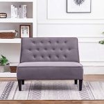 ANNJOE Button Tufted Loveseat Settee Upholstered Sofa Backrest Buckle Couch Banquette Bench for Dining Room Living Room Bedroom Funiture(Gray 2)