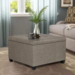 Joveco Grey Ottoman 28.9" Tufted Storage Bench for Living Room Bedroom (Gray)