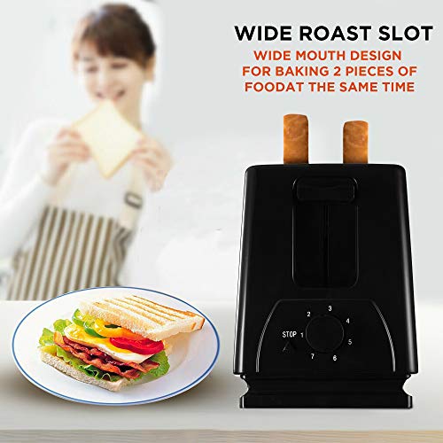 2-Slice Bread Toaster - Perfectly Toasted Bread Every Time with 7 Browning Levels and Easy-Clean Design With its ability to toast one or two slices of bread at a time and seven shade settings, it caters to individual preferences, ensuring everyone gets their perfect toast. The easy-cleaning design, featuring a convenient crumb tray, keeps my kitchen counter clean and eliminates burnt crumb odors. The extra lift lever is a thoughtful addition, making it safe and easy to retrieve smaller items like English muffins. The broad toasting slots accommodate thick bagels and bread slices effortlessly. This toaster's timed options, ranging from 1 to 7, provide versatility for various toasting needs. For a hassle-free toasting experience, the J-Jati 2-Slice Bread Toaster is the go-to choice.