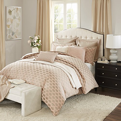 Madison Park Signature Romance King Size Madison Park Signature Romance King Measurement Mattress Comforter Quilt 2-In-1 Set Mattress In A Bag - Pink Blush , Jacquard – 9 Piece Bedding Units – Extremely Mushy Microfiber Bed room Comforters.