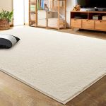 LOCHAS Luxury Faux Cashmere Shag Area Rug 4x6 Feet, Extra Soft and Comfy Carpets, Indoor Comfortable Modern Rugs for Bedroom Living Room Kids Home, White