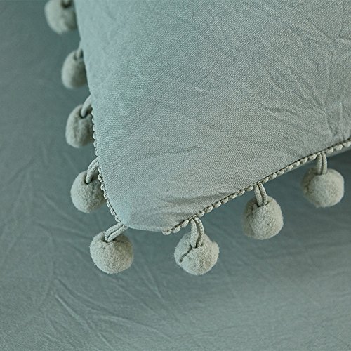 AiMay Pom Poms 3 Piece Duvet Cover Set AiMay Pom Poms three Piece Quilt Cowl Set (1 Quilt Cowl + 2 Pillowcases) Stone-Washed Brushed Luxurious 100% Tremendous Smooth Microfiber Bedding Assortment (Sage/Darkish Sea Inexperienced, Queen).